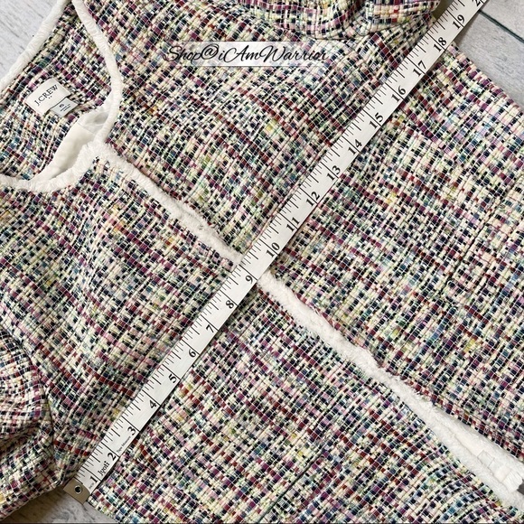 J.Crew NWT confetti fringe tweed collarless blazer + skirt set *shop@iamwarrior - Picture 8 of 12